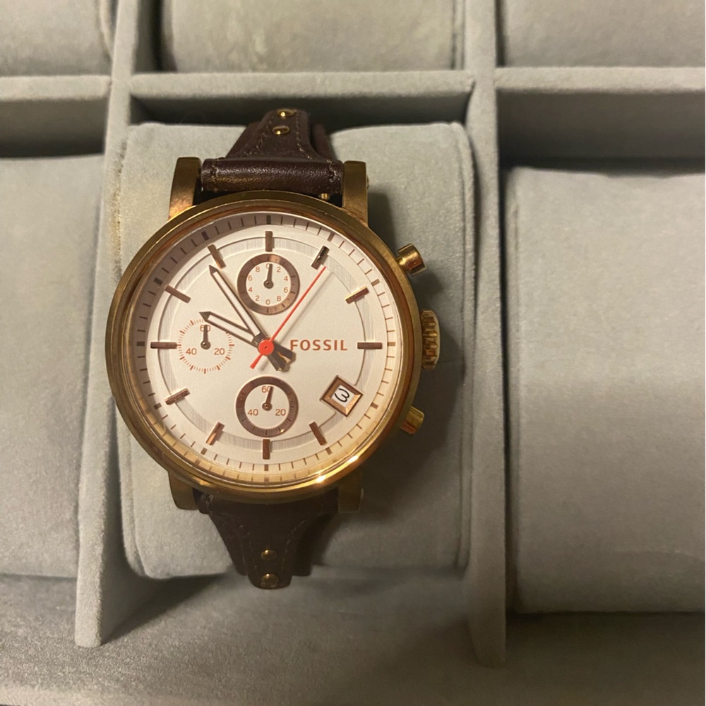 Authentic Original Boyfriend Fossil Leather Watch